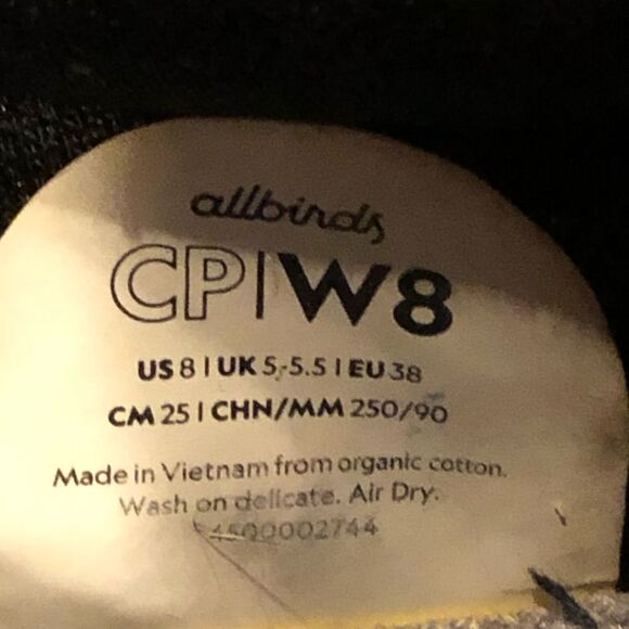 ALLBIRDS WOMENS SIZE 8 NATURAL BLACK CANVAS PACERS SNEAKERS - Picture 3 of 11